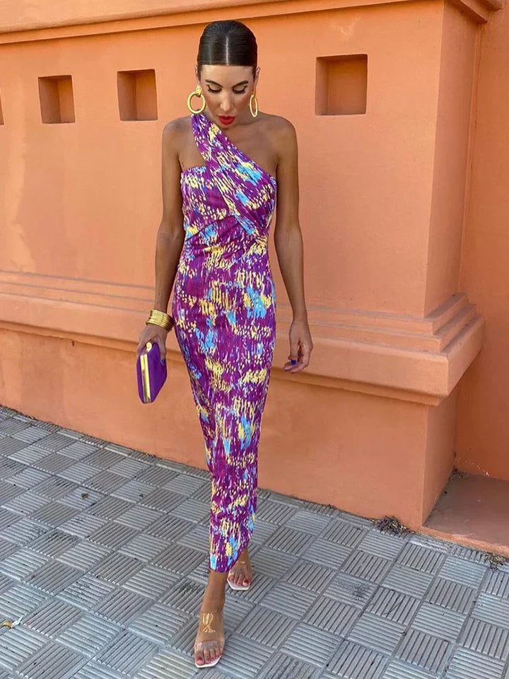 Irmgardi - Elegant One-Shoulder Dress
