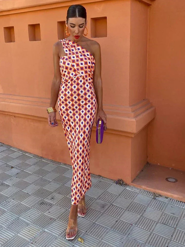 Irmgardi - Elegant One-Shoulder Dress