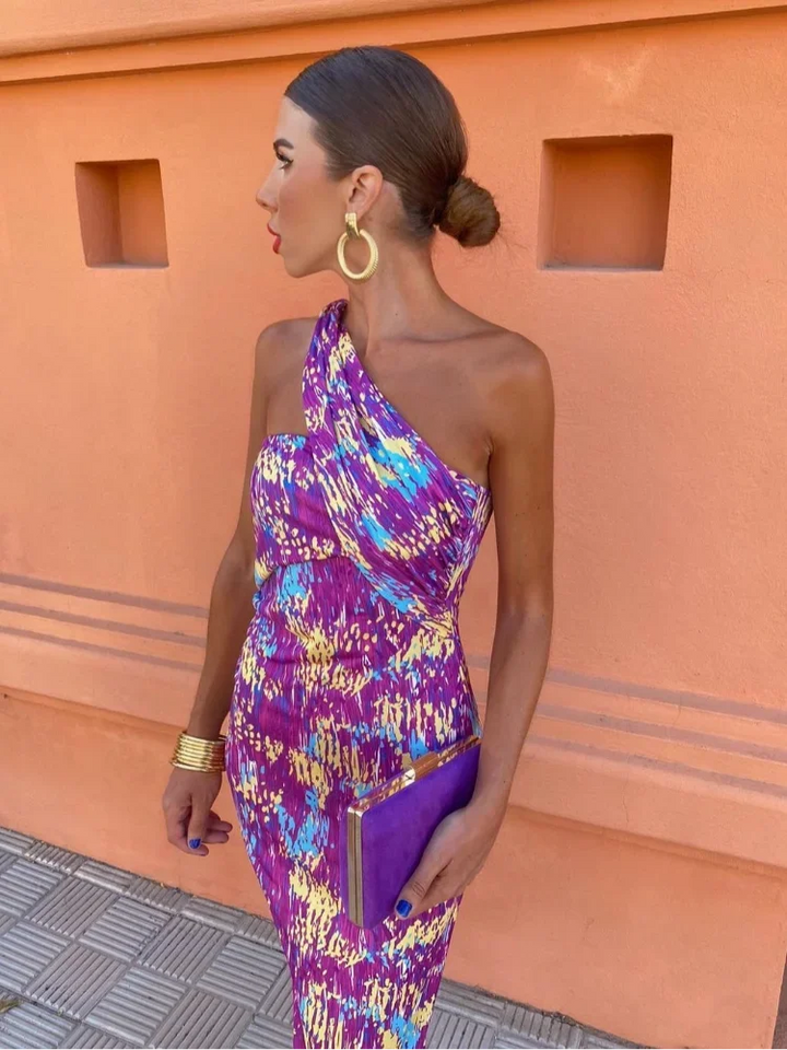 Irmgardi - Elegant One-Shoulder Dress