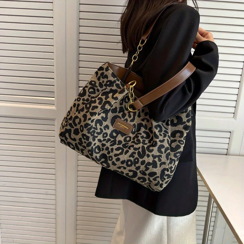 Destiny - Leopard Patterned Canvas Tote