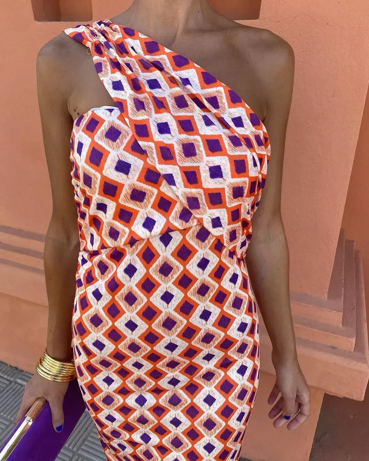 Irmgardi - Elegant One-Shoulder Dress