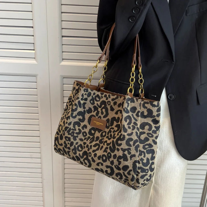 Destiny - Leopard Patterned Canvas Tote