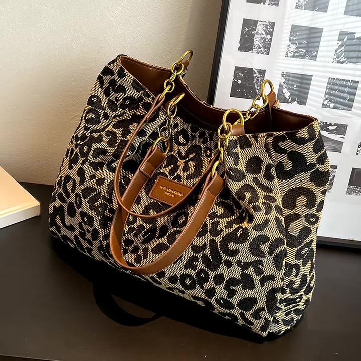 Destiny - Leopard Patterned Canvas Tote