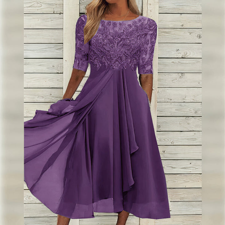 Taryn - Elegant Lace Midi Dress