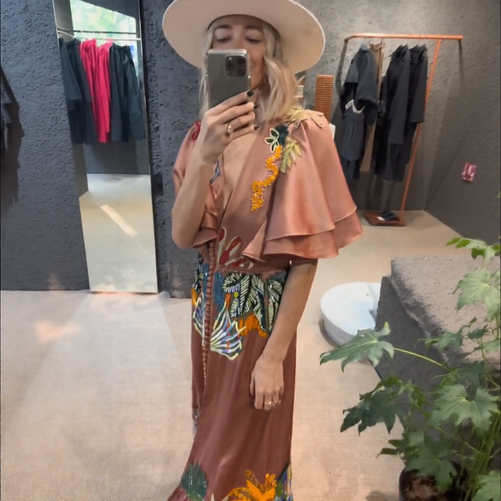 Carmel - Embroidered Boho Maxi Dress