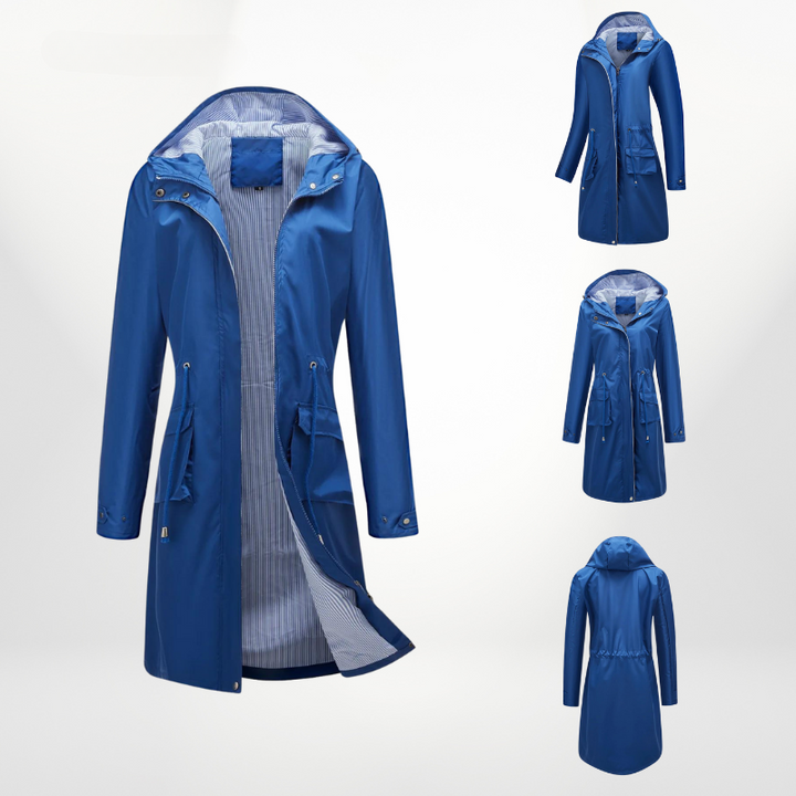 Marcella - Elegant Trench Coat Featuring Stylish Drawstrings