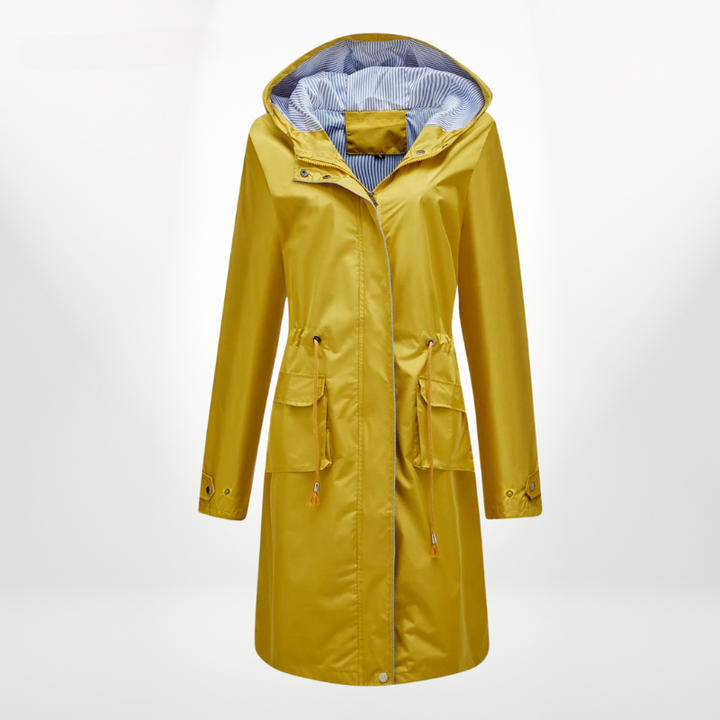 Marcella - Elegant Trench Coat Featuring Stylish Drawstrings