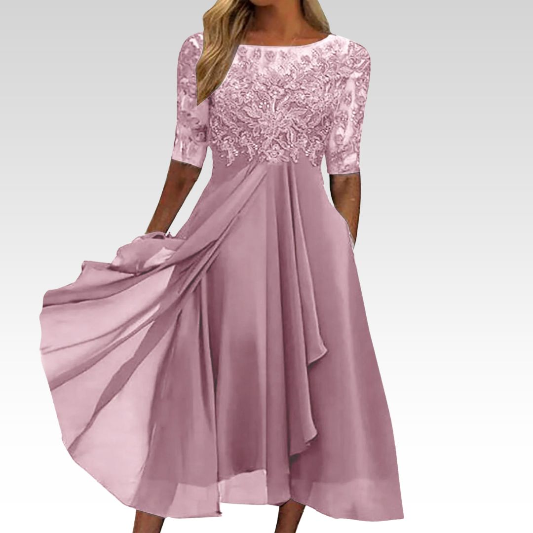 Taryn - Elegant Lace Midi Dress