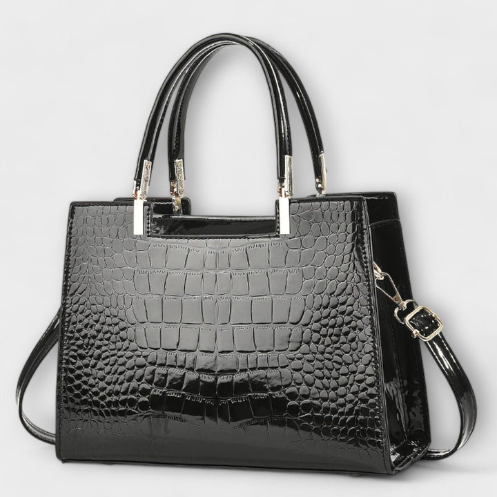 Vera - Glossy Crocodile Patterned Handbag