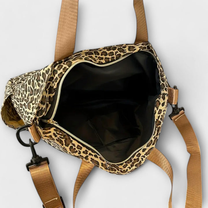 Joy - Leopard Patterned Canvas Crossbody Bag