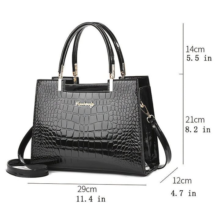 Vera - Glossy Crocodile Patterned Handbag