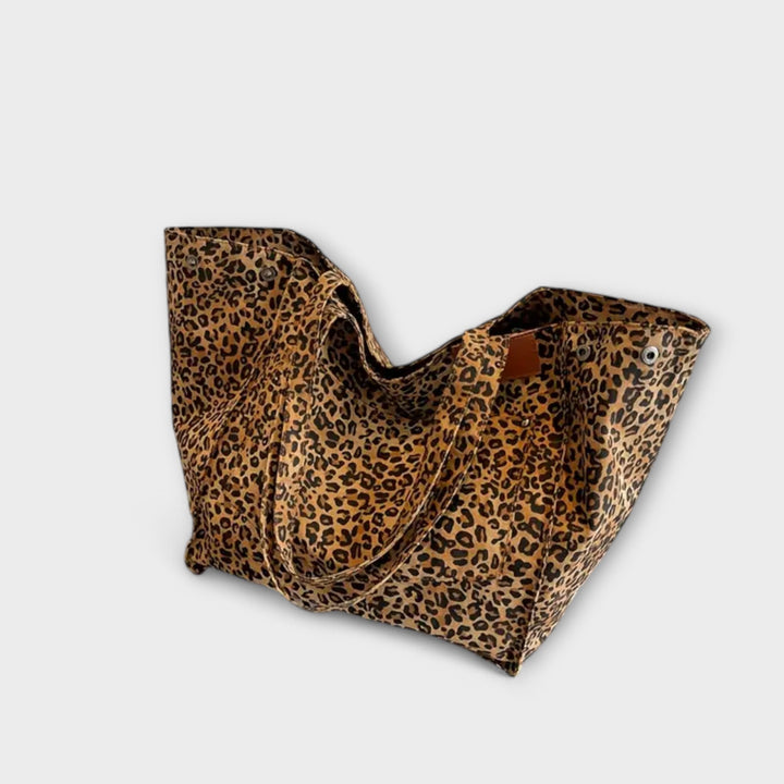 Emma - Elegant Leopard Print Canvas Shoulder Bag