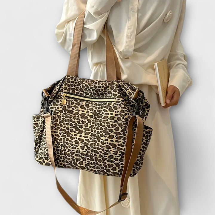 Joy - Leopard Patterned Canvas Crossbody Bag