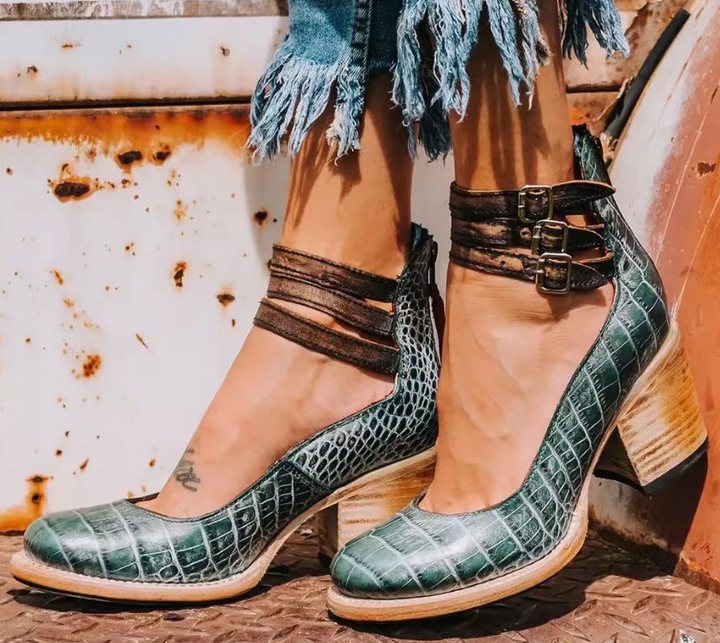 Ginevra | Multiple-strap High Heels with Thick Heel