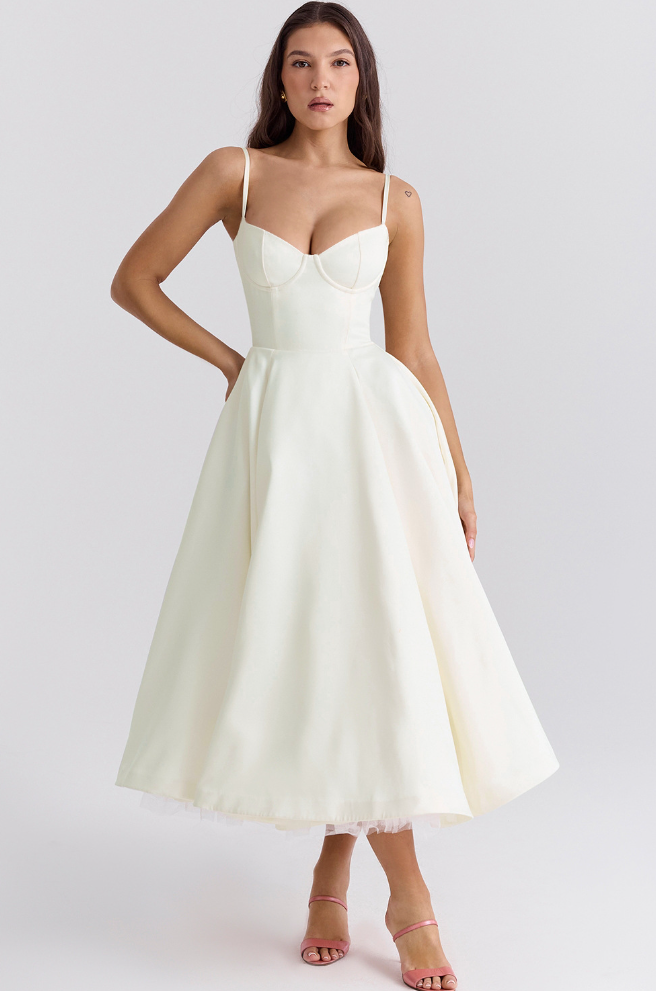 Jessica - Midi Dress with Satin Bustier