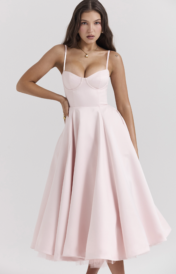 Jessica - Midi Dress with Satin Bustier