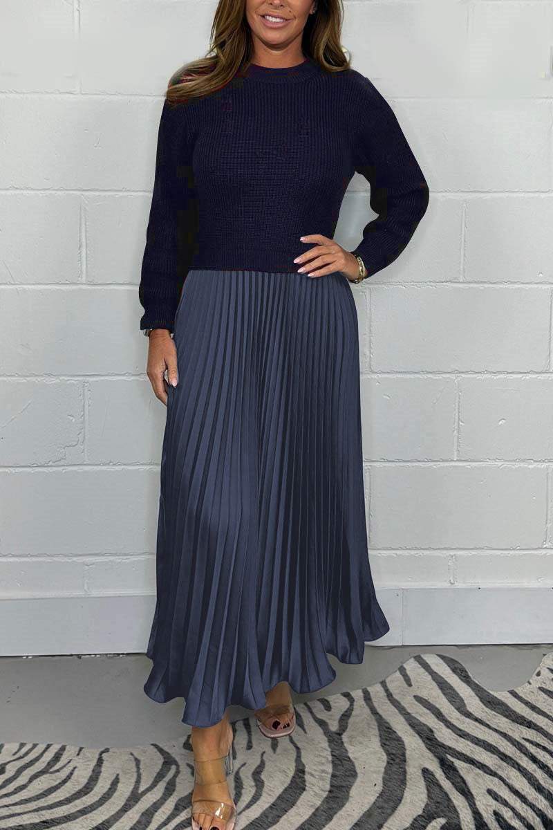 Clara - Chic Pullover and Pleated Skirt Set