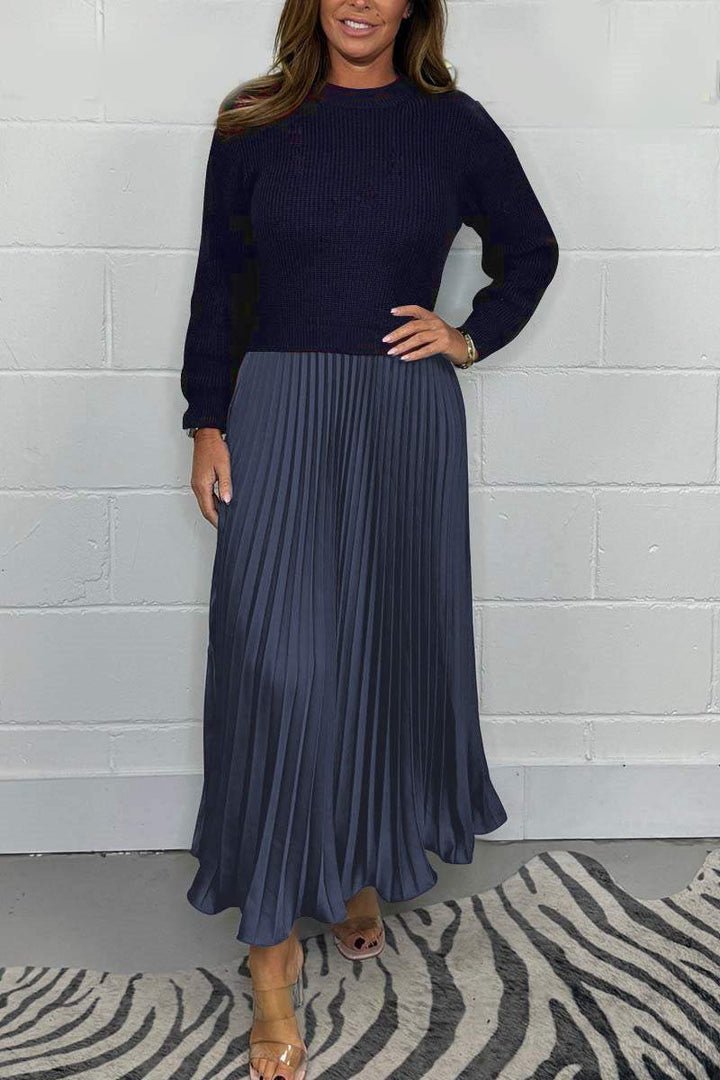 Clara - Chic Pullover and Pleated Skirt Set