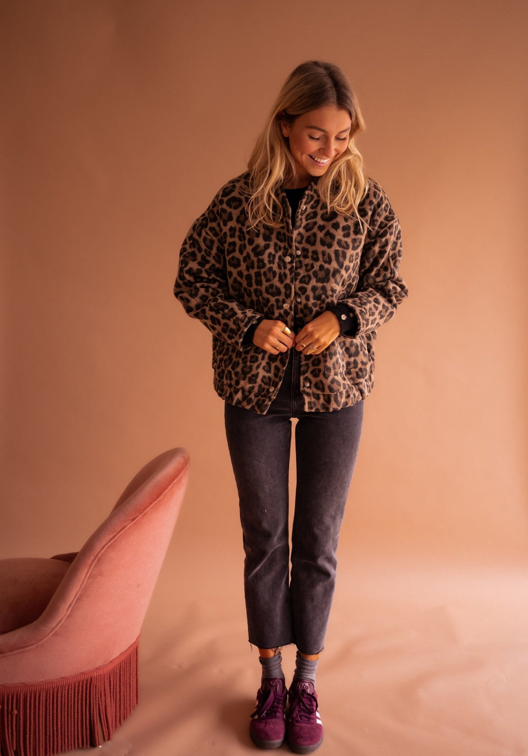 Dascha - Trendy Jacket with Leopard Print