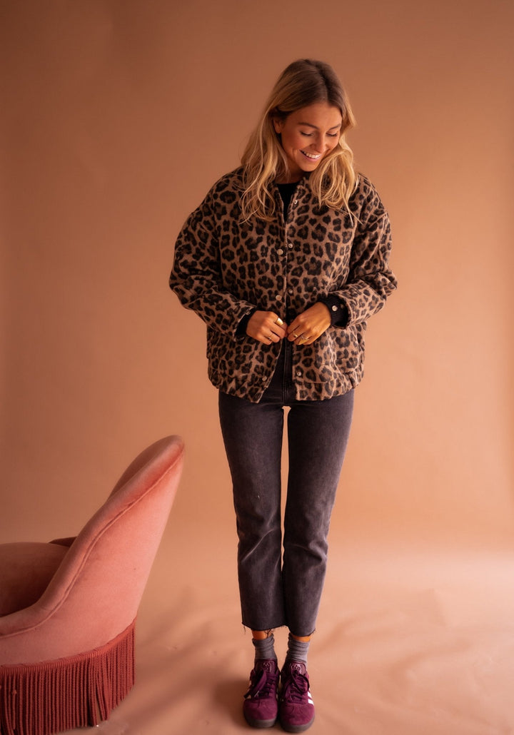 Dascha - Trendy Jacket with Leopard Print