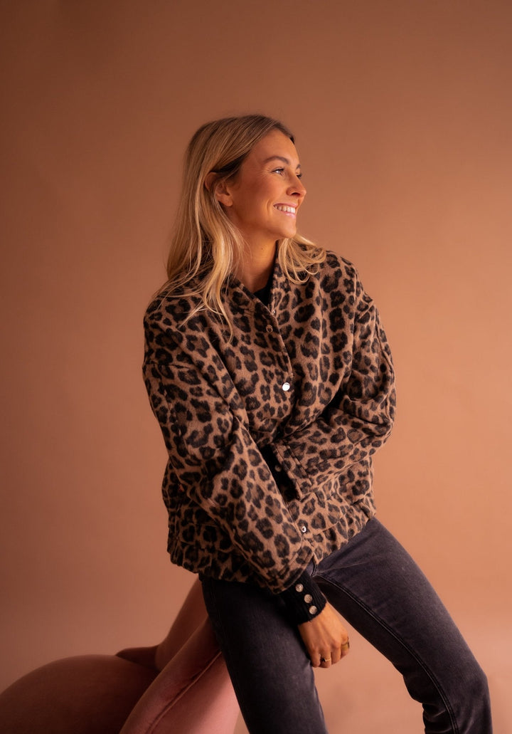 Dascha - Trendy Jacket with Leopard Print
