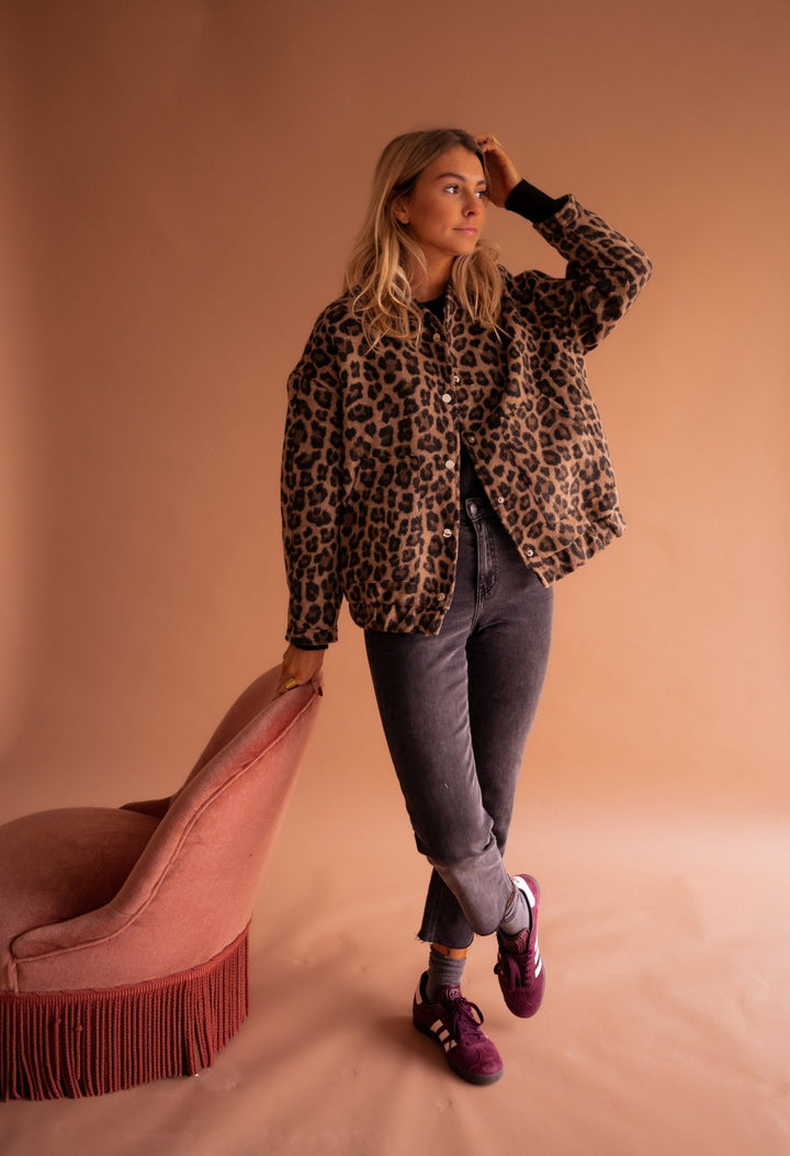 Dascha - Trendy Jacket with Leopard Print