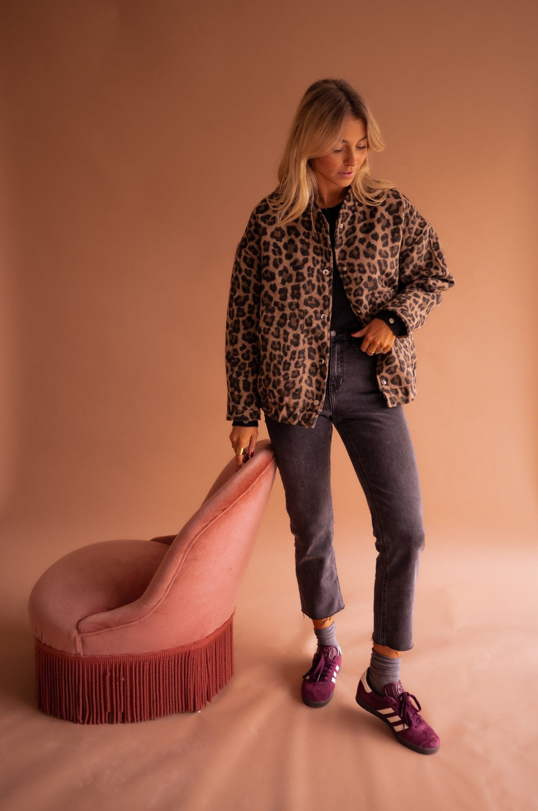 Dascha - Trendy Jacket with Leopard Print