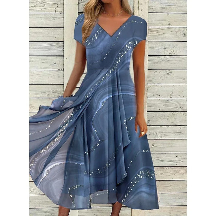 Teresa - Midi Dress with V-Neckline