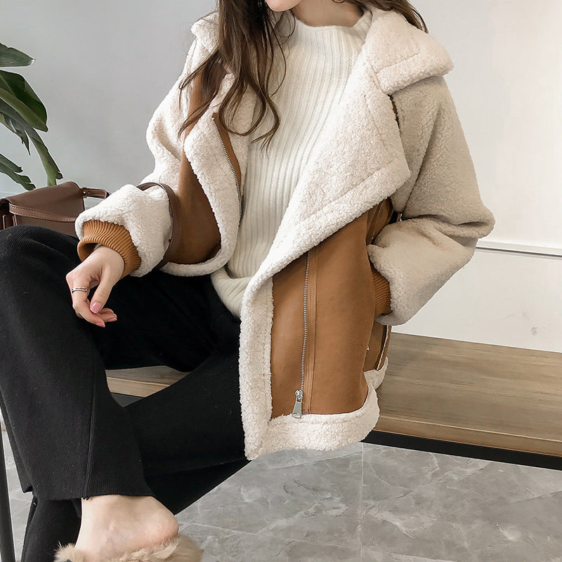 Brielle - Stylish Faux Shearling Zip-Up Jacket for a Chic Look