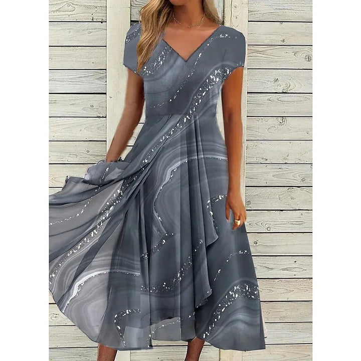 Teresa - Midi Dress with V-Neckline