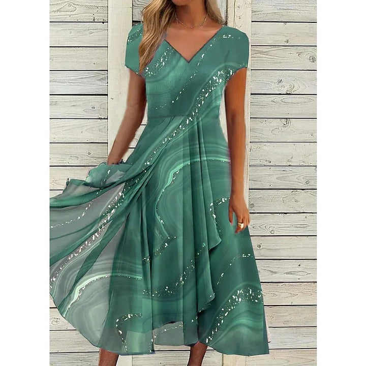 Teresa - Midi Dress with V-Neckline