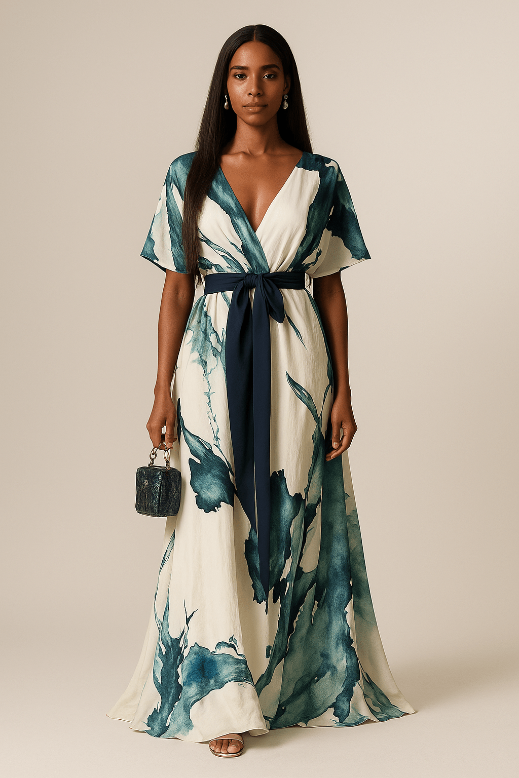 Meike – Long Watercolor Maxi Dress