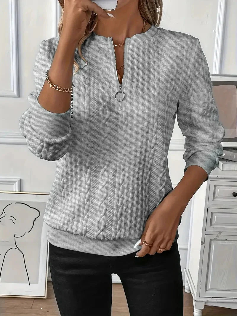 Siera - Textured Quarter Zip Pullover
