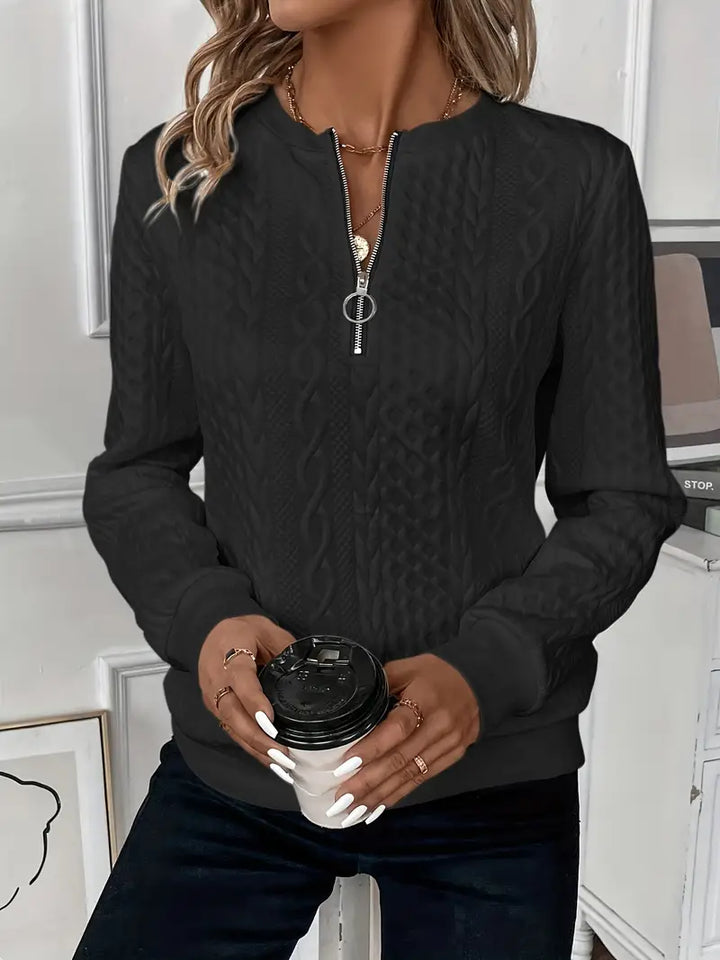 Siera - Textured Quarter Zip Pullover
