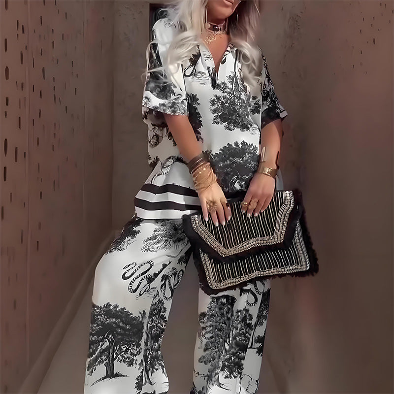 Mildred – Chic V-Neck Two-Piece Set