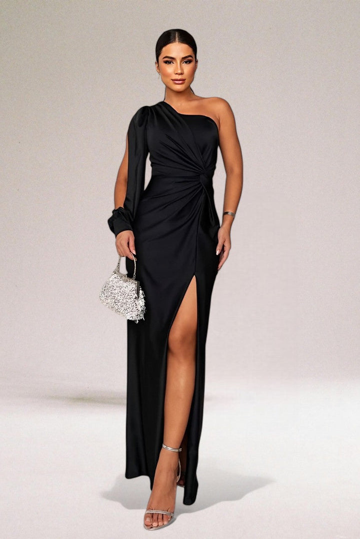 Luna - Single-Shoulder Dress with Elegant Draping